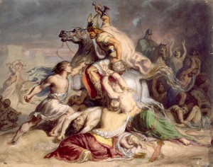 scene-de-bataille-guerrier-gaulois-a-cheval_theodore-chasseriau_neoclassicism_battle-painting